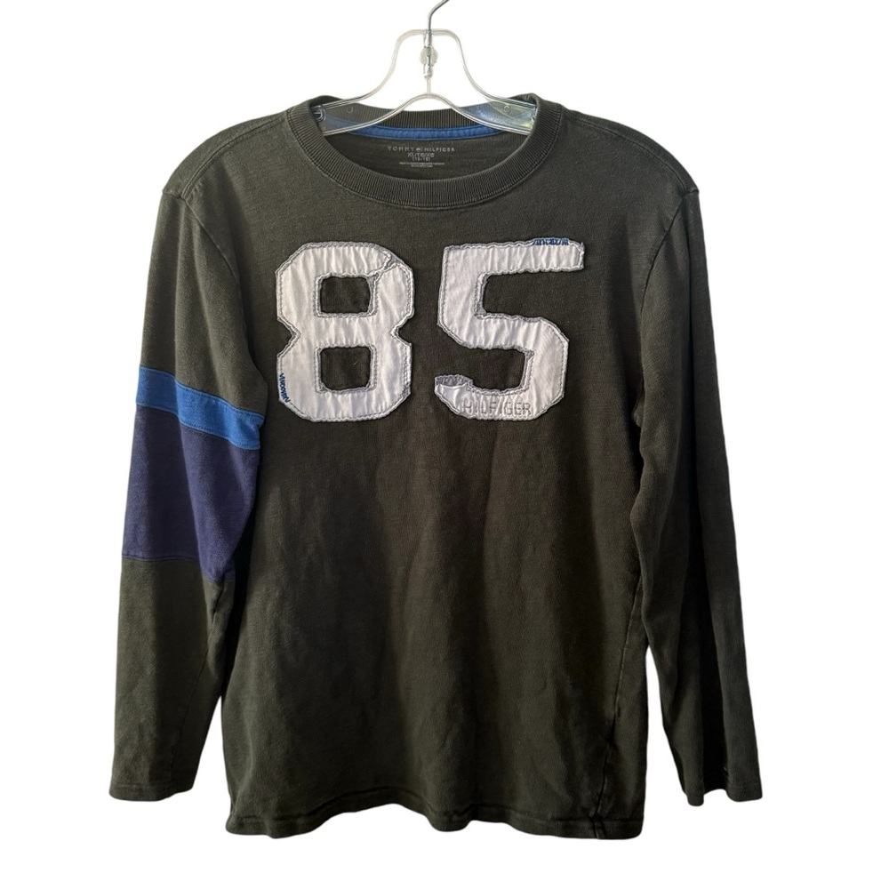 Tommy Hilfiger Olive Green Long Sleeve Tee with White '85' Patch